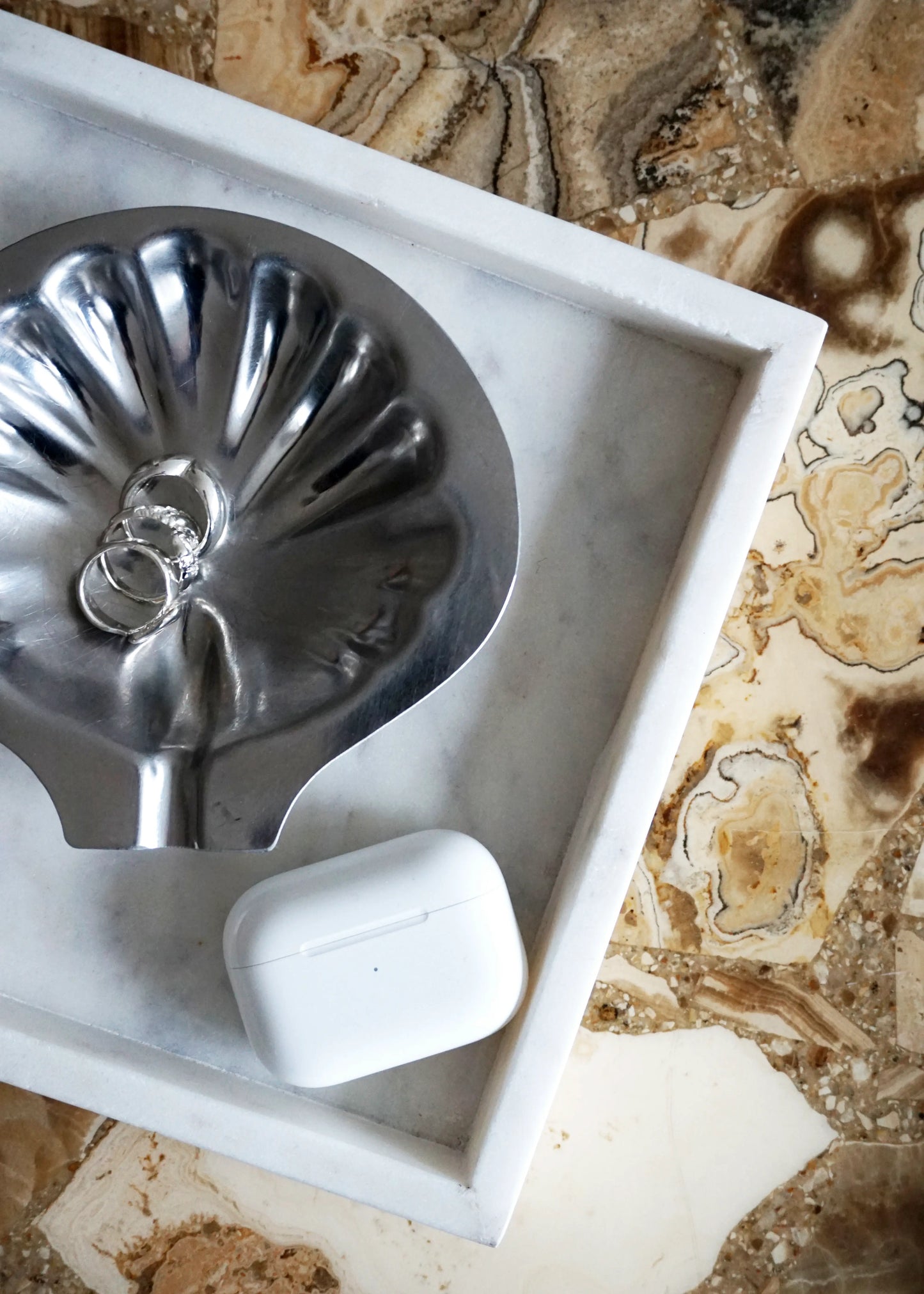 Vintage Shell-Shaped Metal Bowl