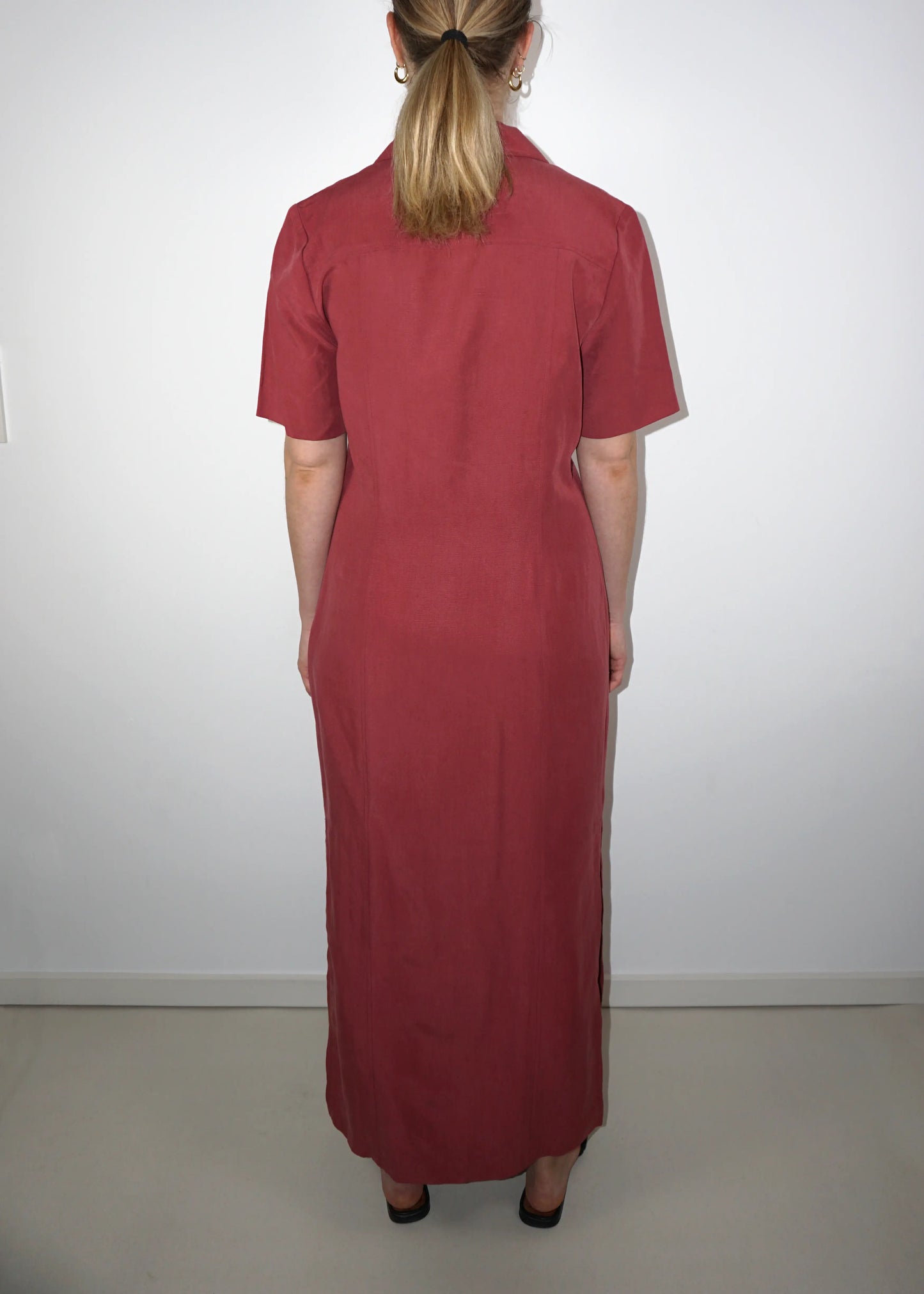 Linen blended Shirt Maxidress