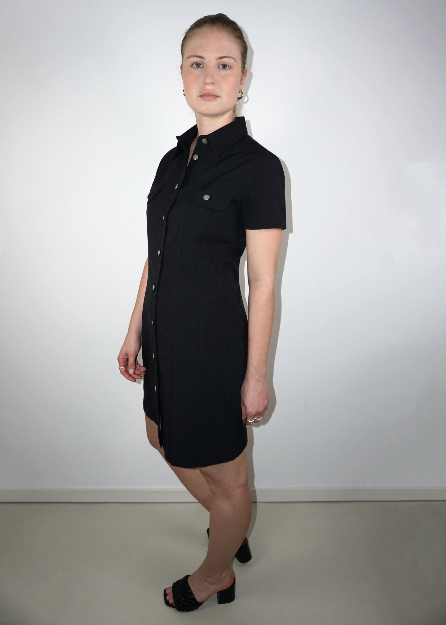 90s Snap-Button Mini Dress