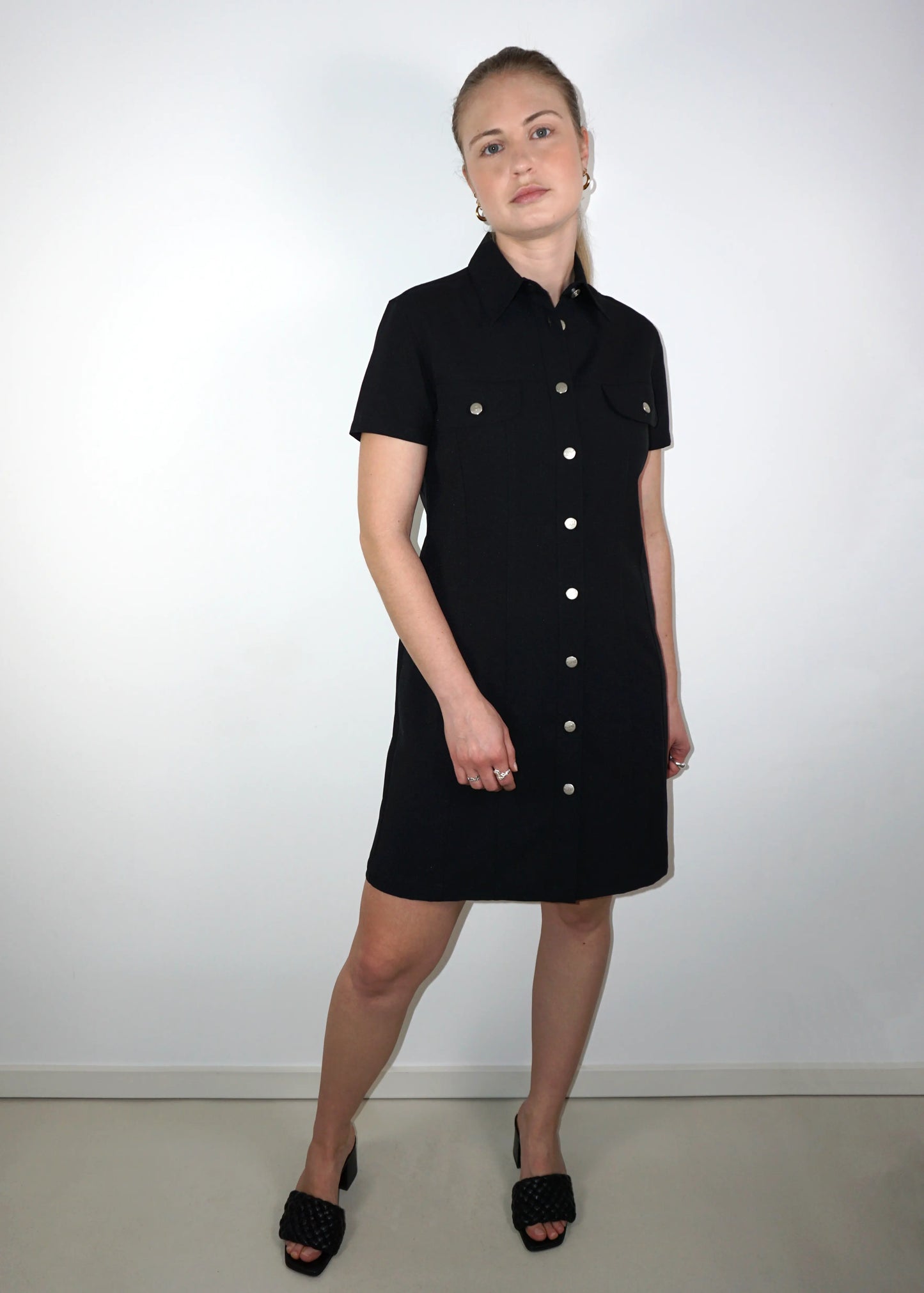 90s Snap-Button Mini Dress