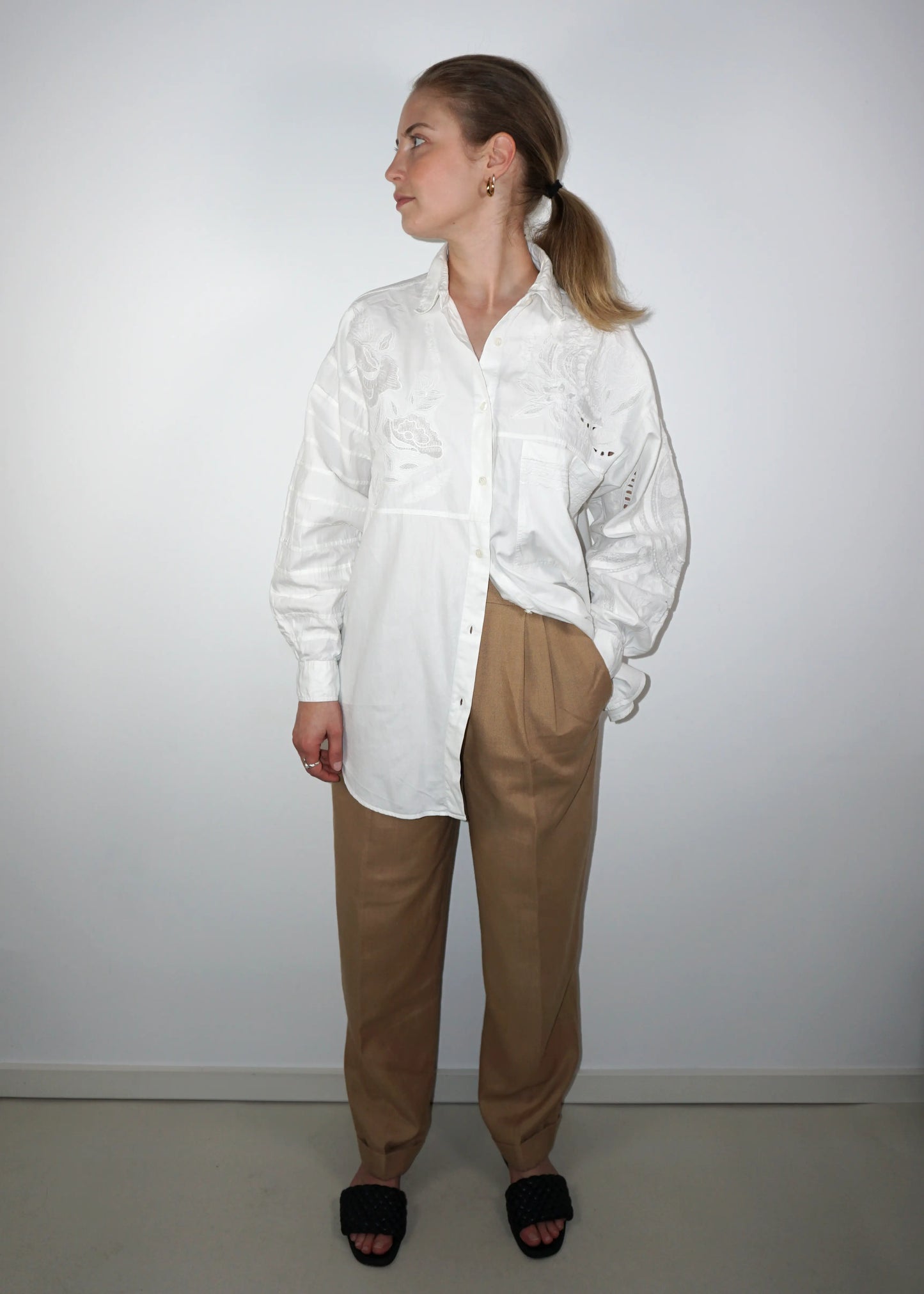 Vintage Embroidered Cotton Blouse