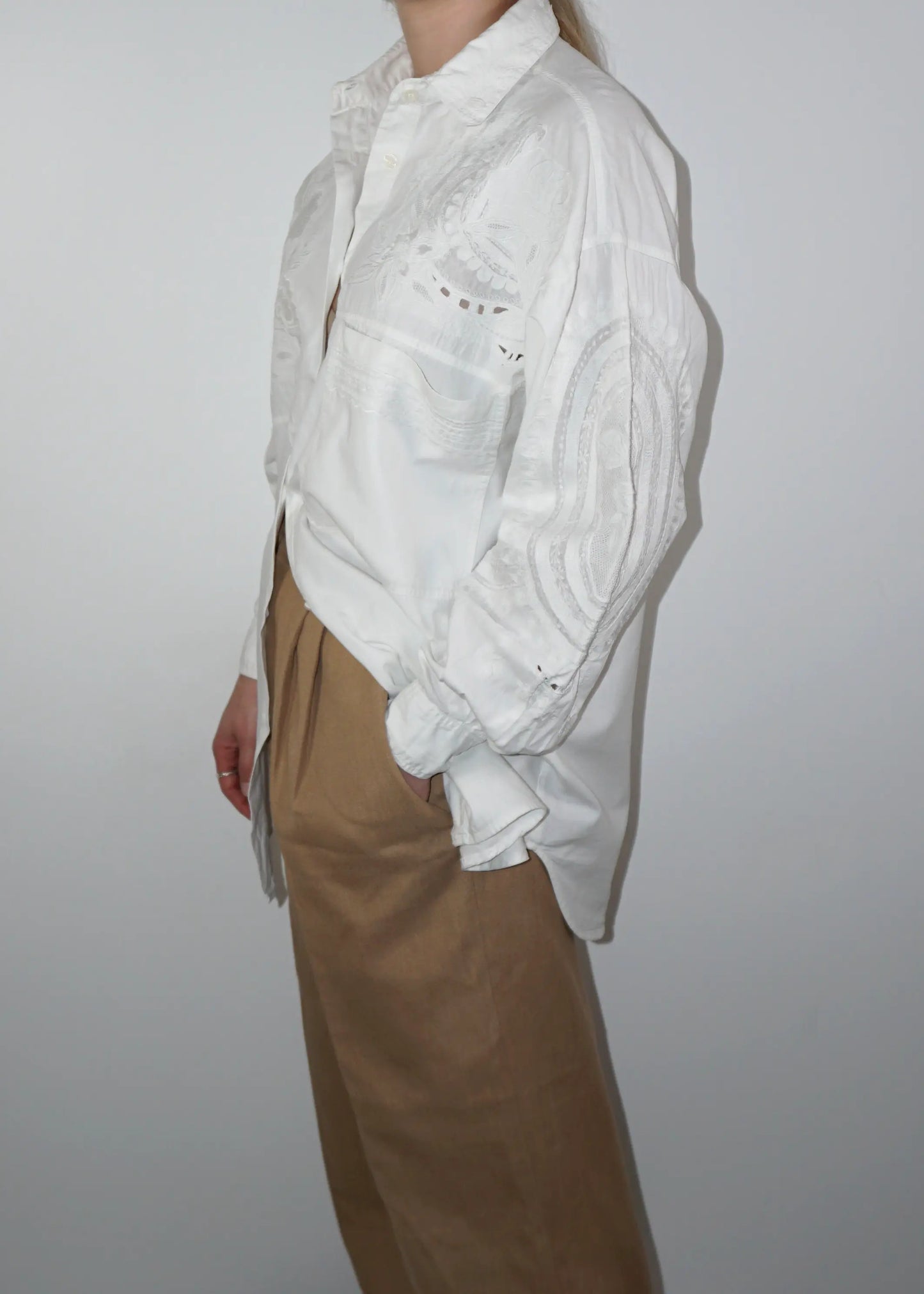 Vintage Embroidered Cotton Blouse