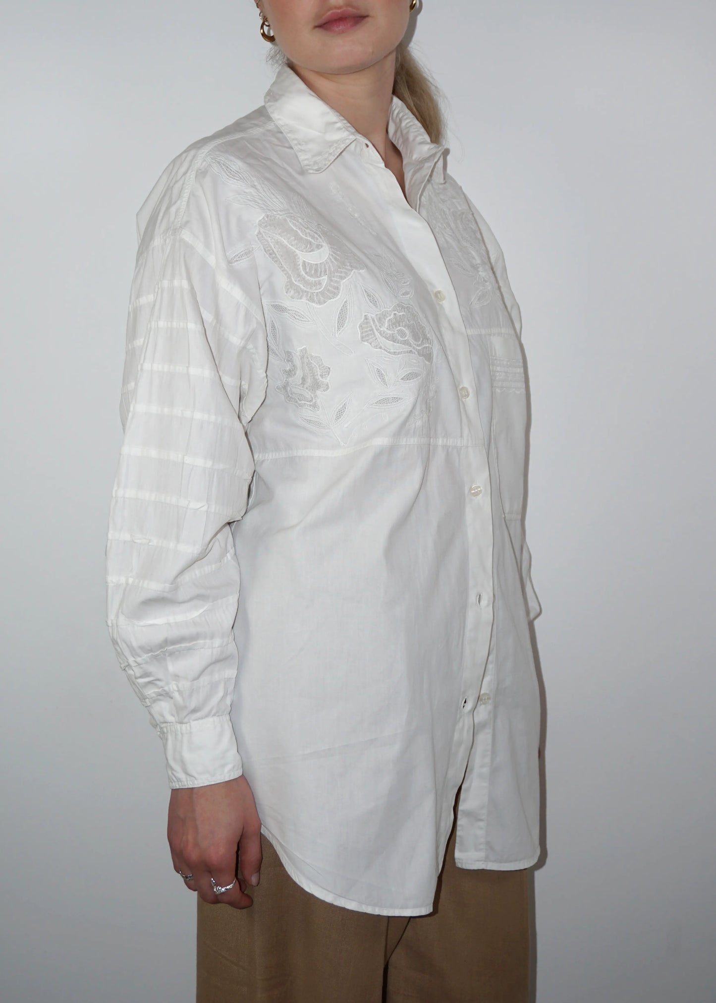 Vintage Embroidered Cotton Blouse
