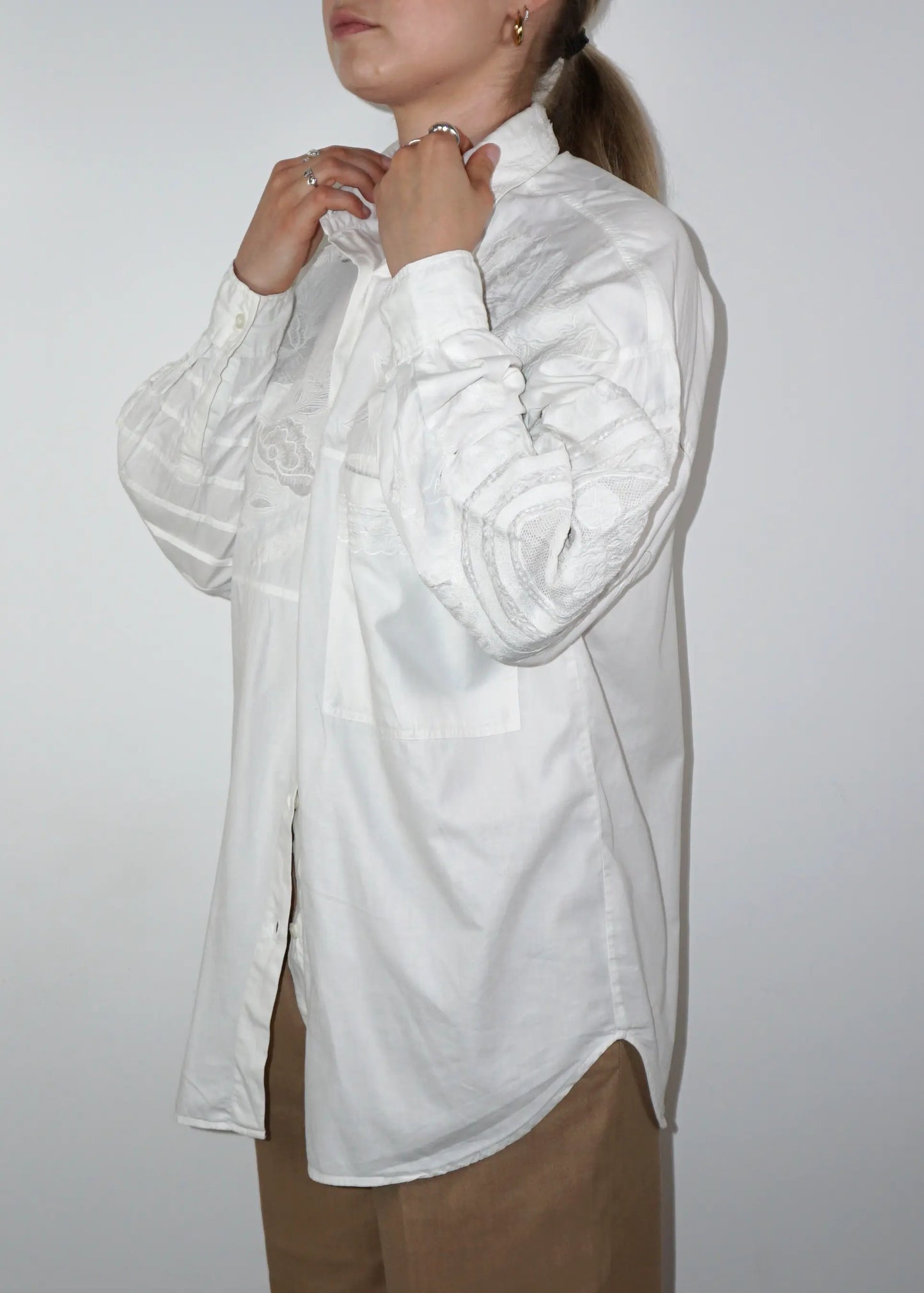 Vintage Embroidered Cotton Blouse