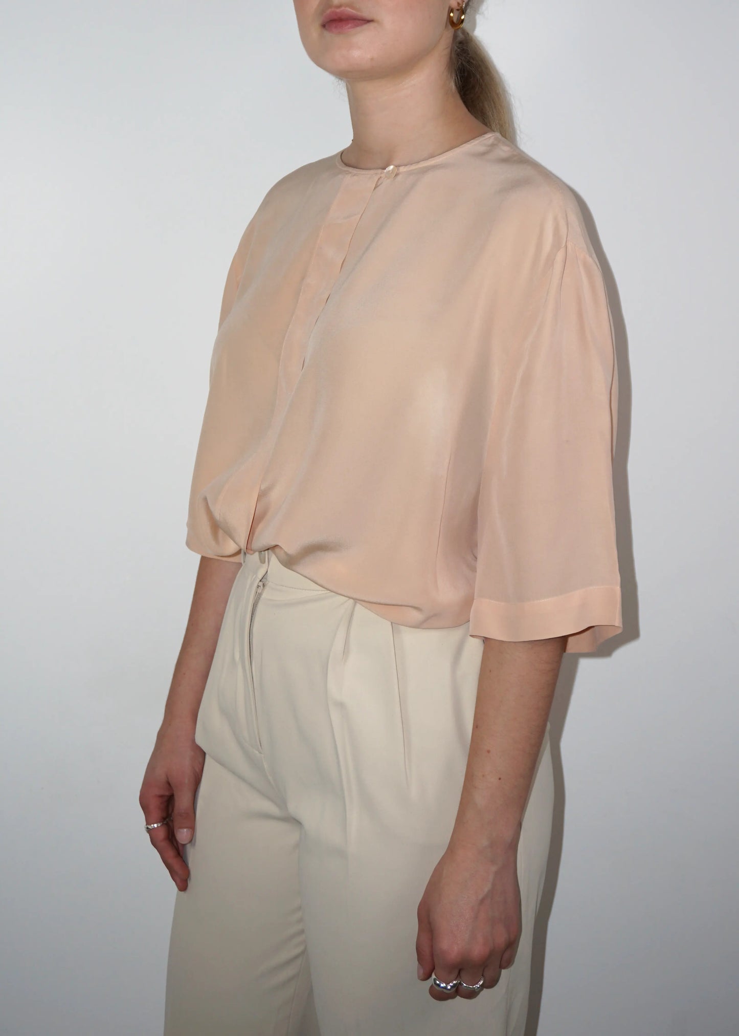 Minimalist Vintage Silk Blouse Cerruti 1881