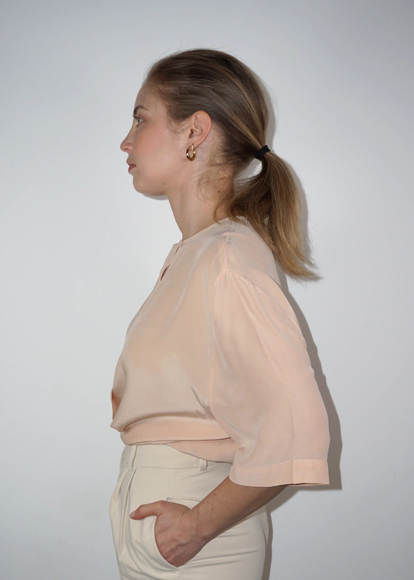 Minimalist Vintage Silk Blouse Cerruti 1881