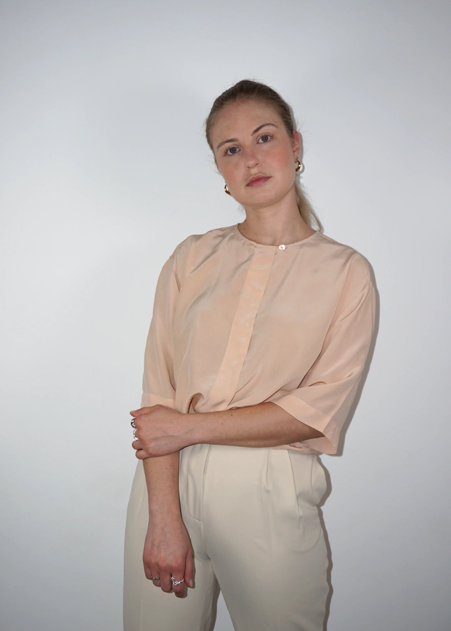 Minimalist Vintage Silk Blouse Cerruti 1881