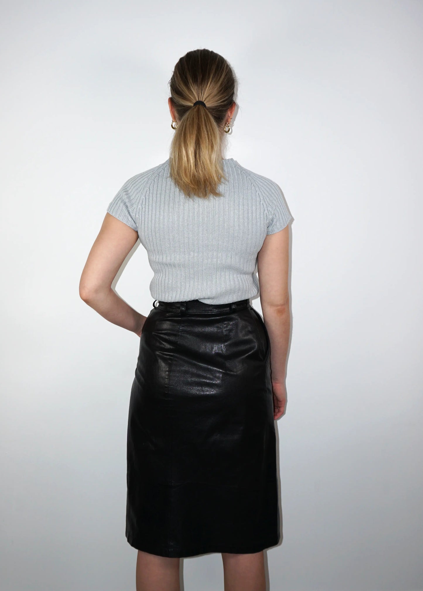 Ribbed Knit Top with Sheer Detail