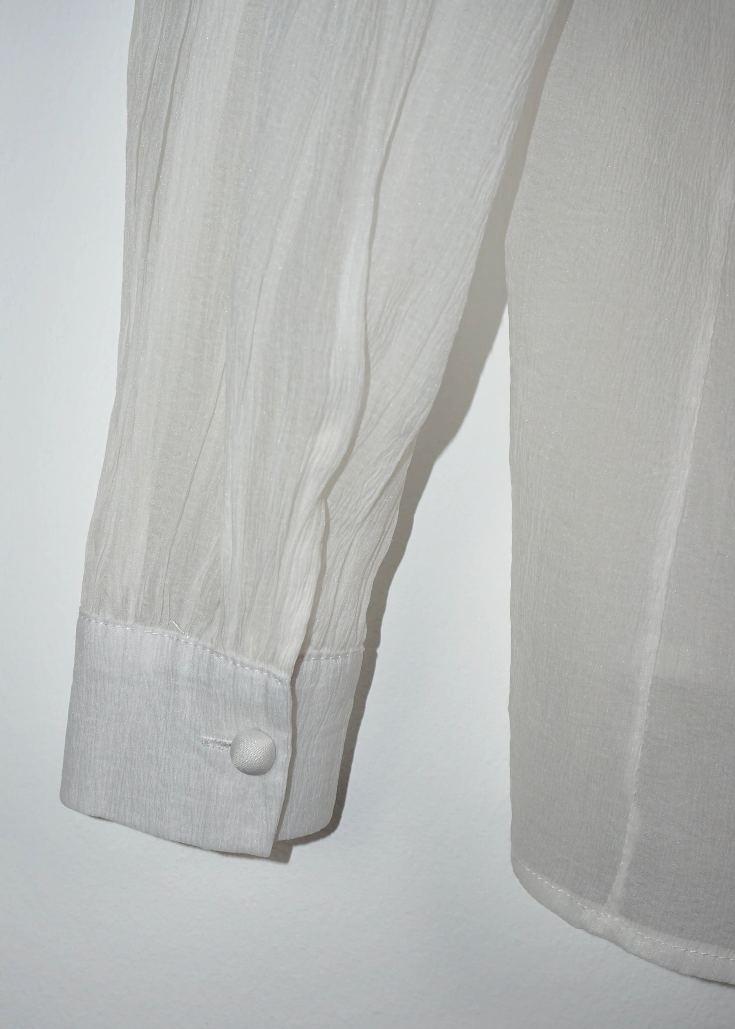 Sheer Structured Blouse with Sculpted Sleeves