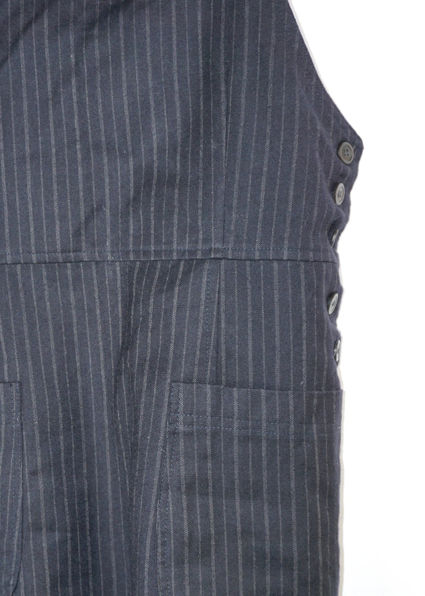 Vintage Stefanel Woolen Pinafore Dress in Pinstripe