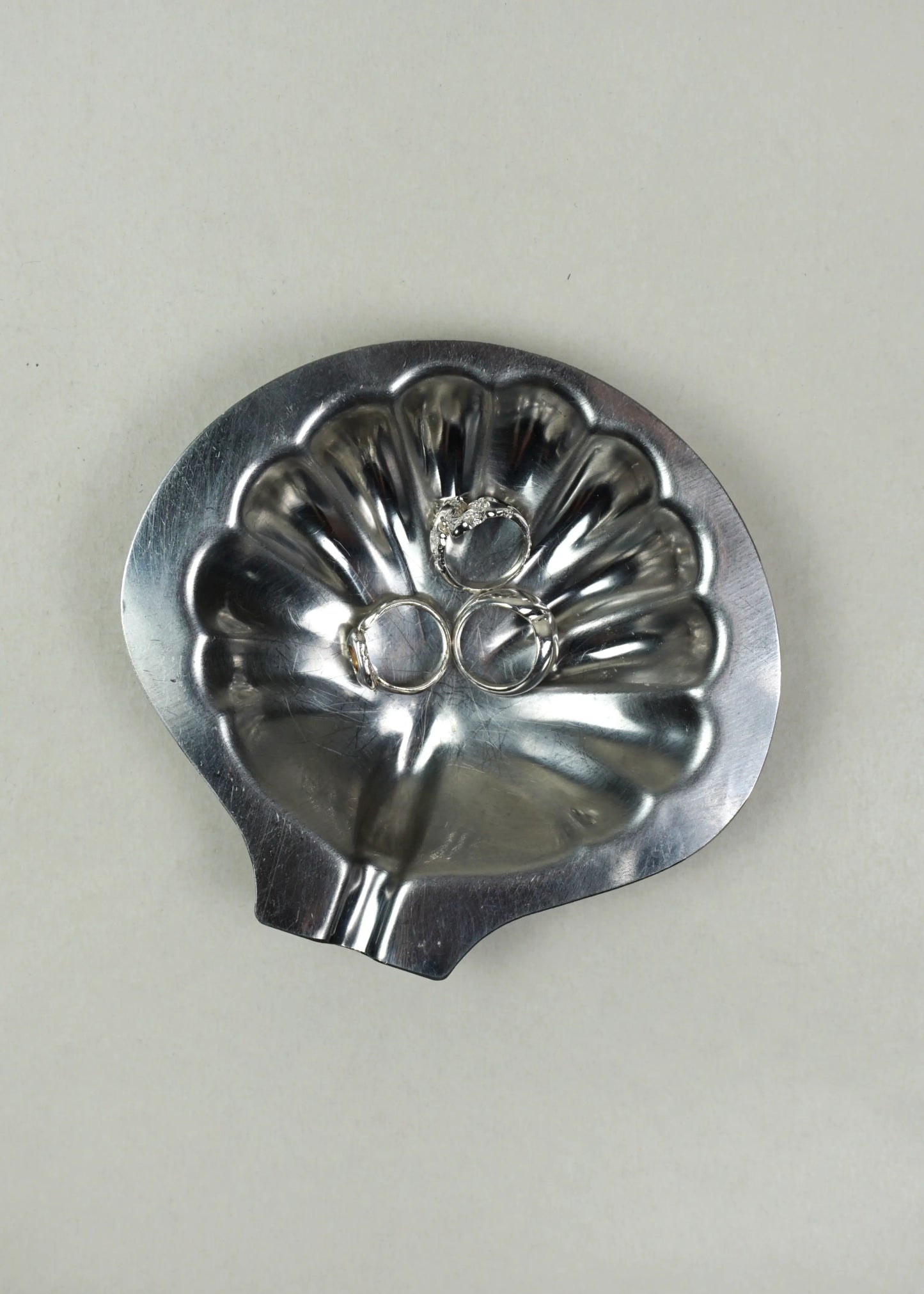 Vintage Shell-Shaped Metal Bowl