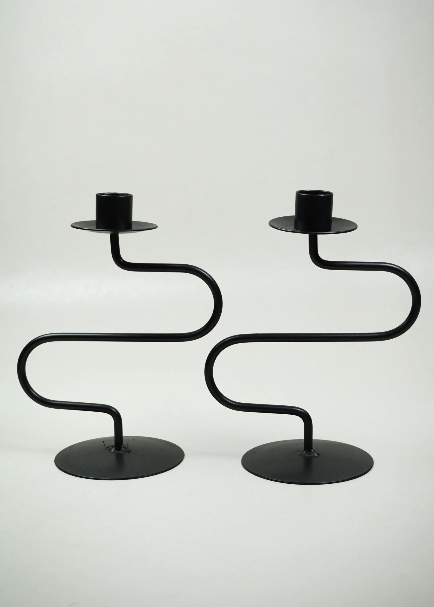 Vintage Sculptural Metal Candle Holders