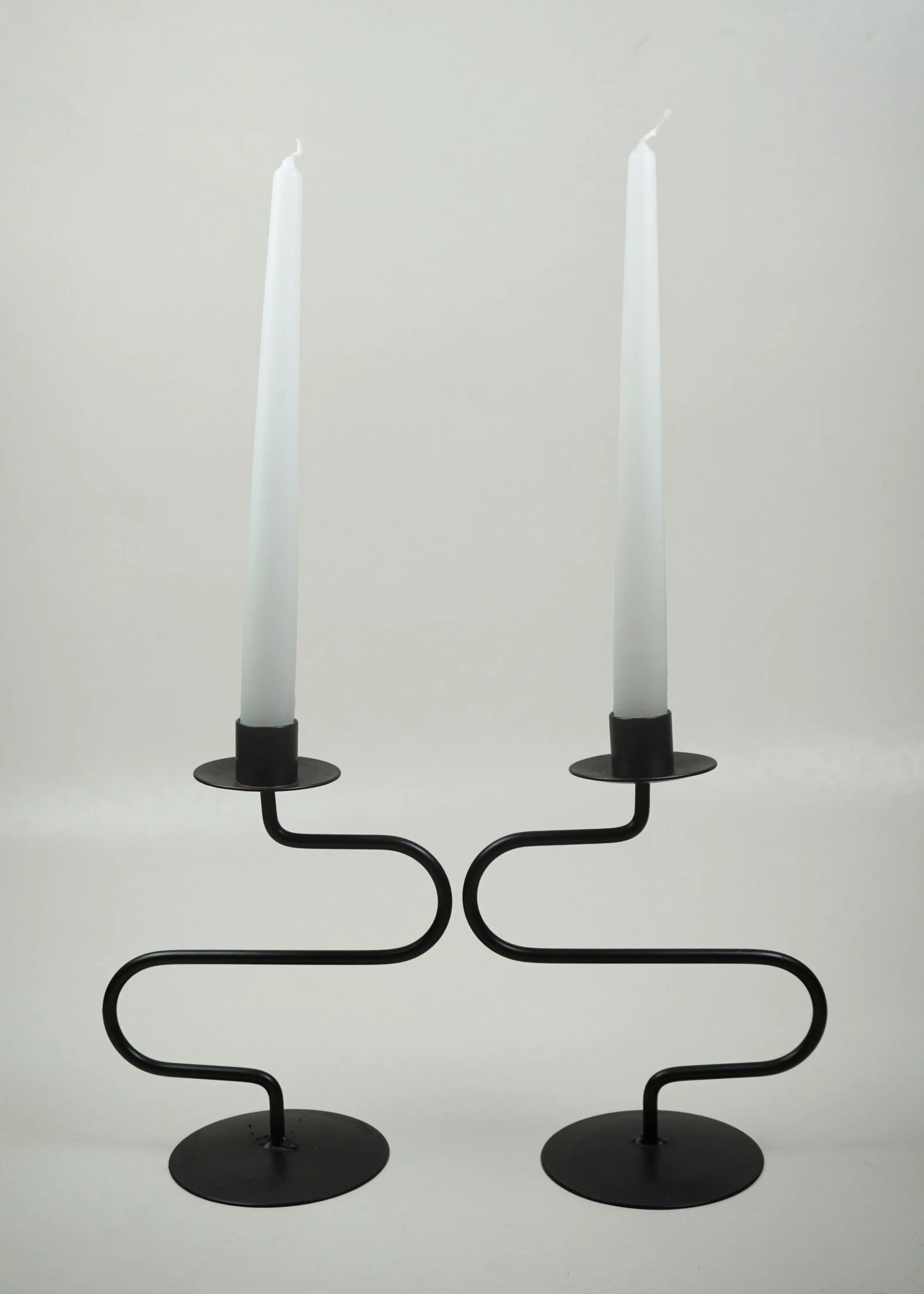 Vintage Sculptural Metal Candle Holders