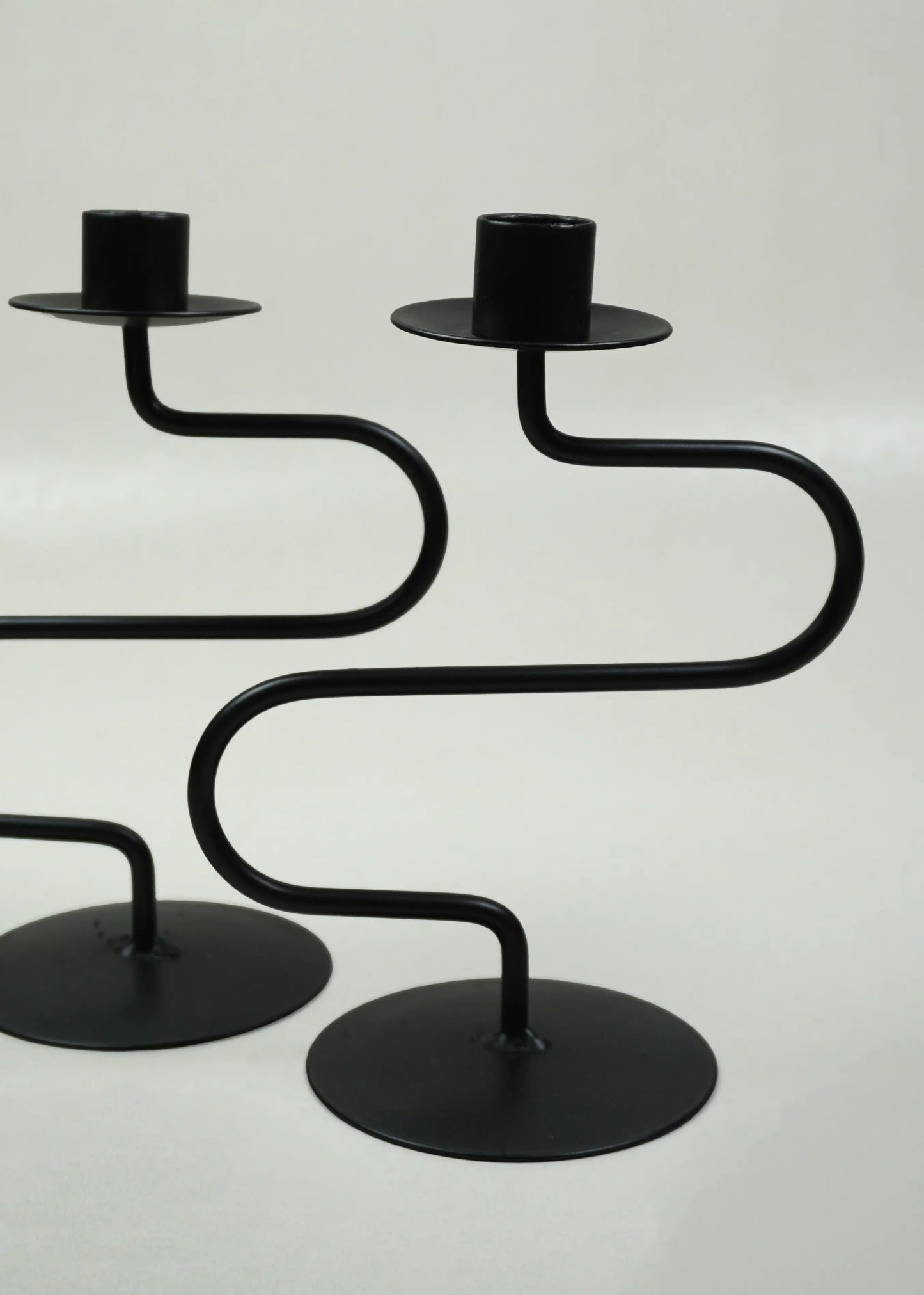 Vintage Sculptural Metal Candle Holders