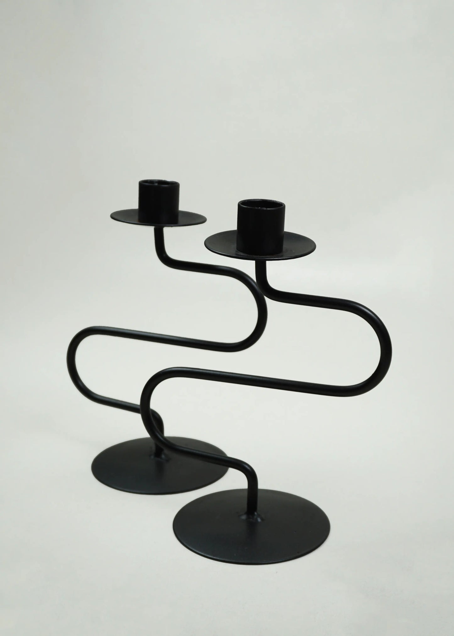 Vintage Sculptural Metal Candle Holders