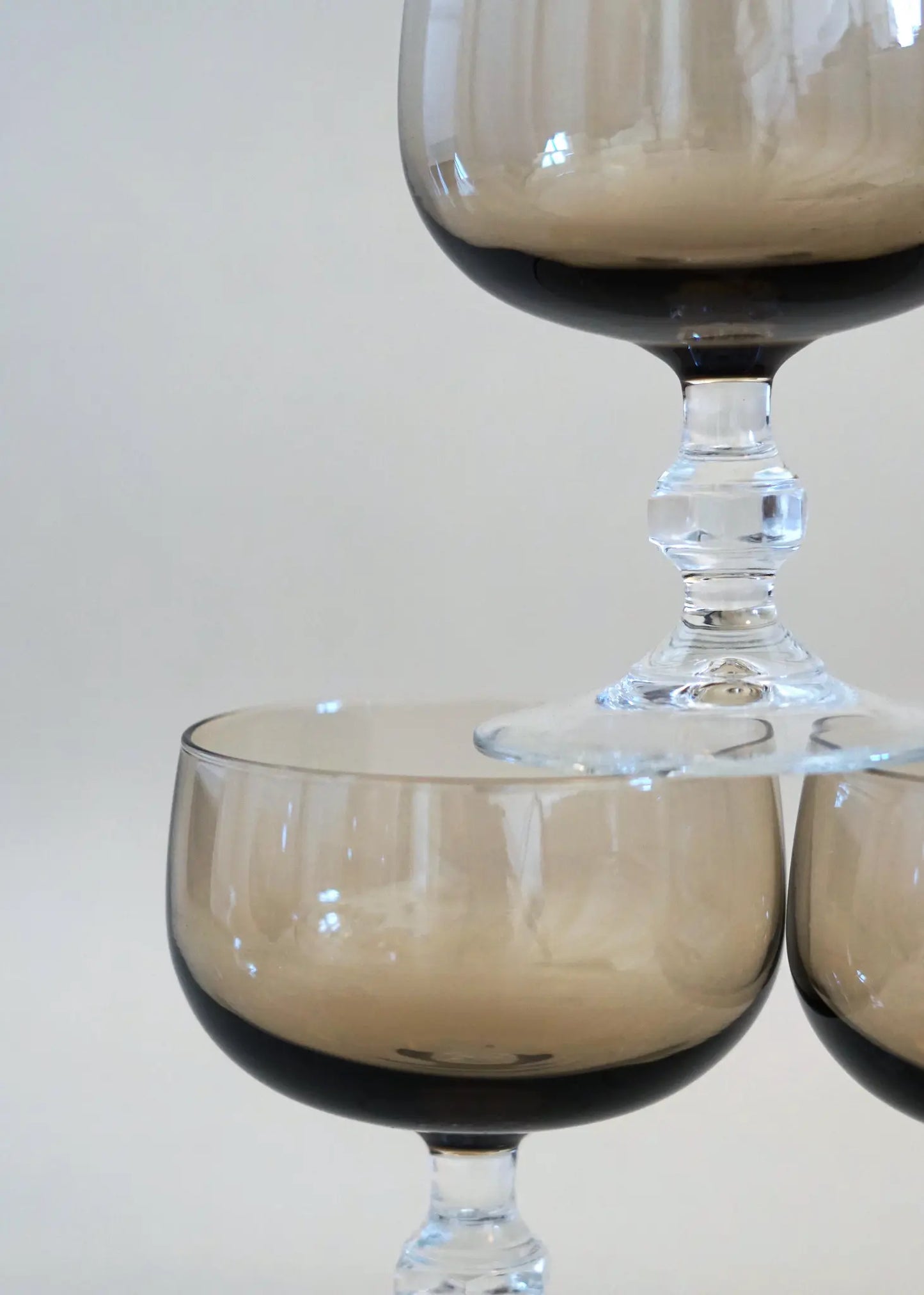 Vintage Smoked Champagne Bowls