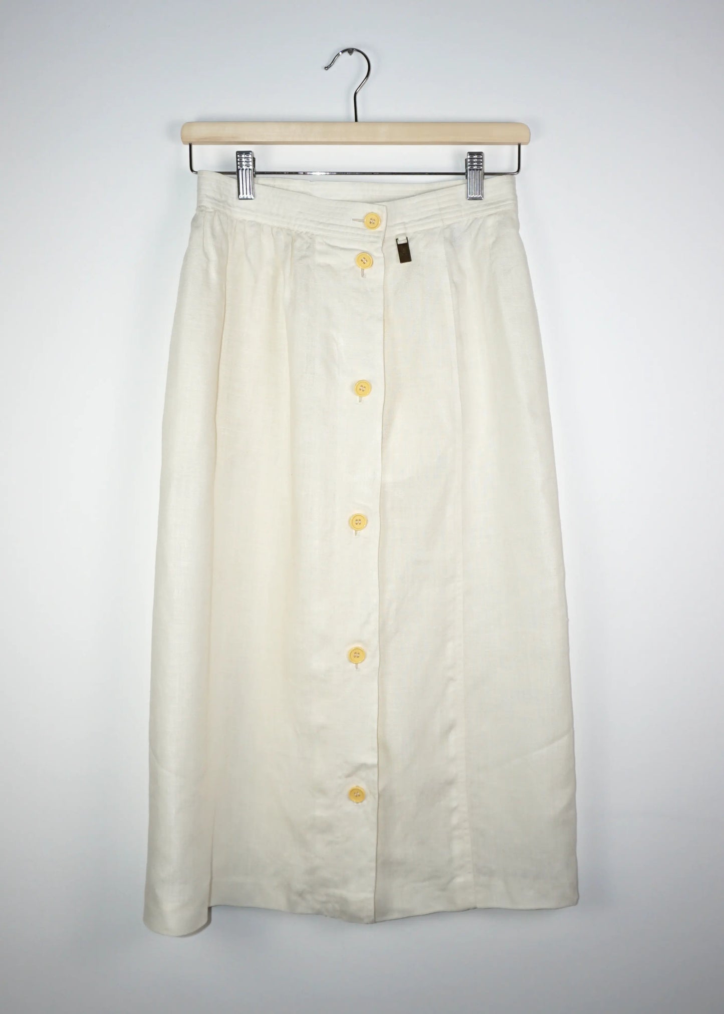 White Vintage Etienne Aigner Linen Skirt